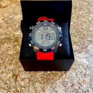 U.S. Polo Assn. Sport Men's US9218 Analog Watch With Red Rubber Band